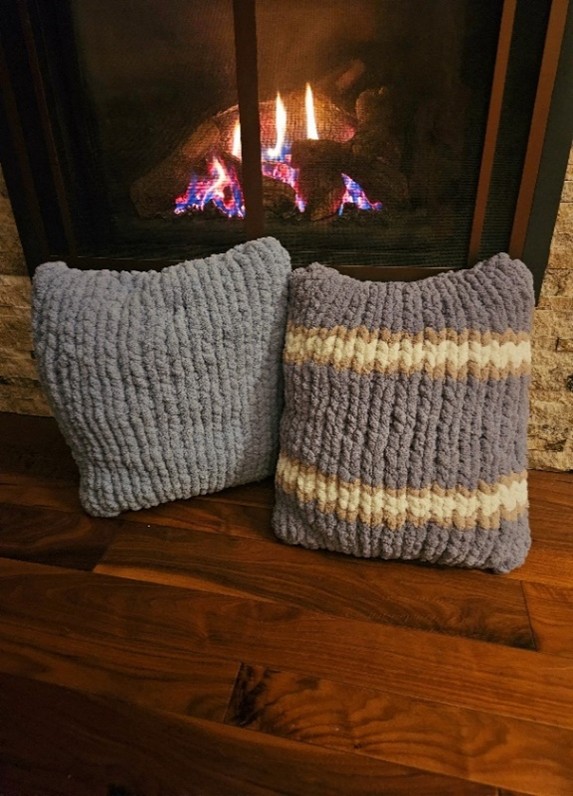 Chunky Chenille Yarn Pillows